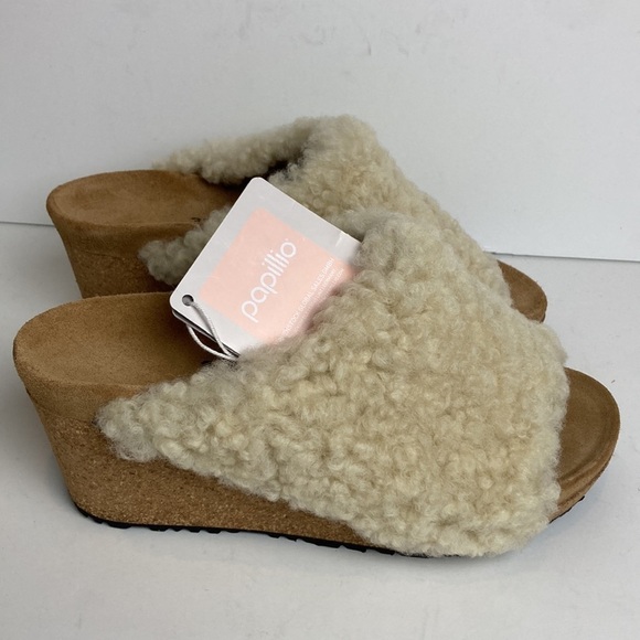 Birkenstock NWT Papillio Made in Portugal Namica Teddy Wedge Sandal 37 US 6 Boho - Picture 2 of 16